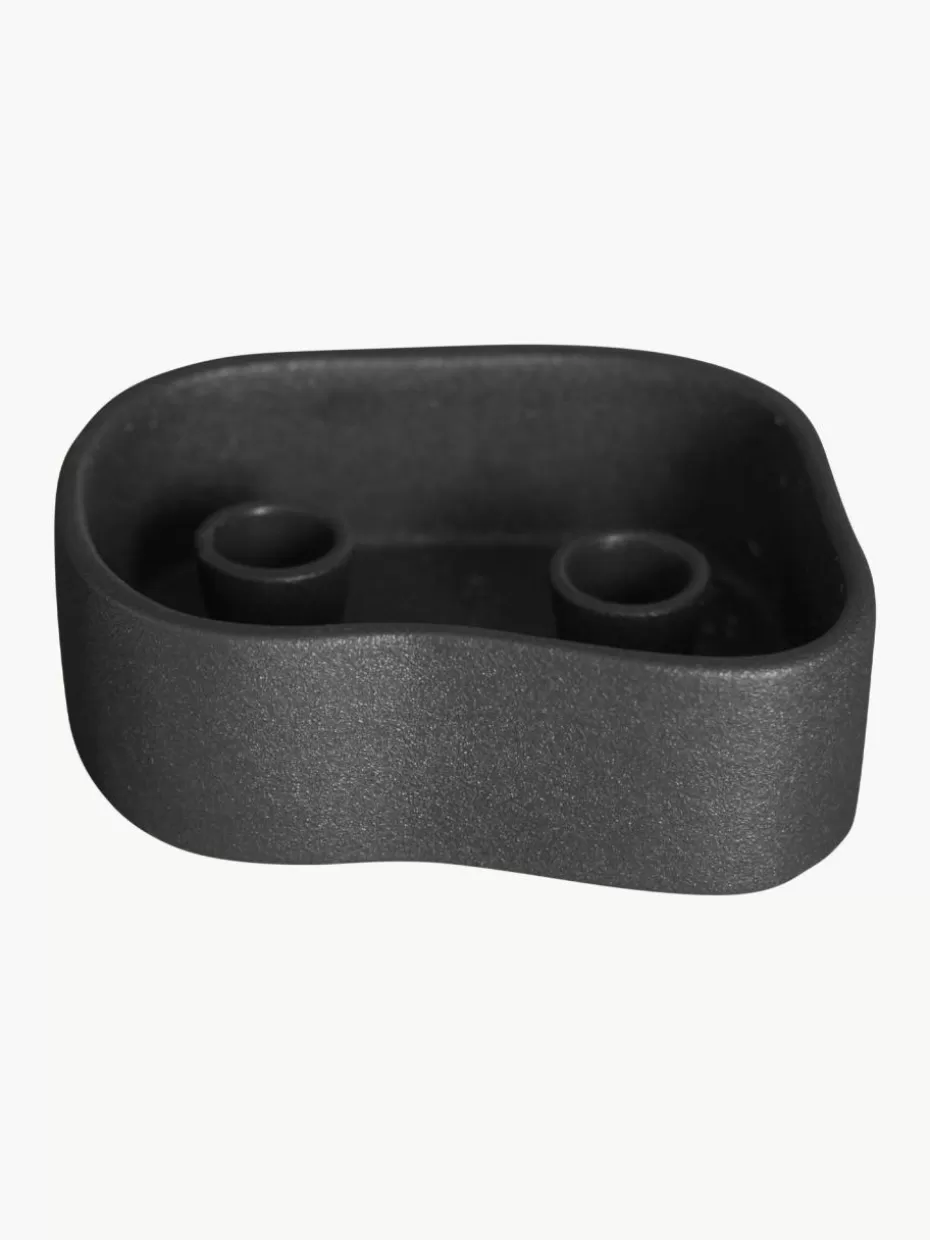 Kerzenständer & Kerzenhalter-DBKD Kerzenhalter Fill Me Up aus Keramik, B 15 cm Schwarz, matt
