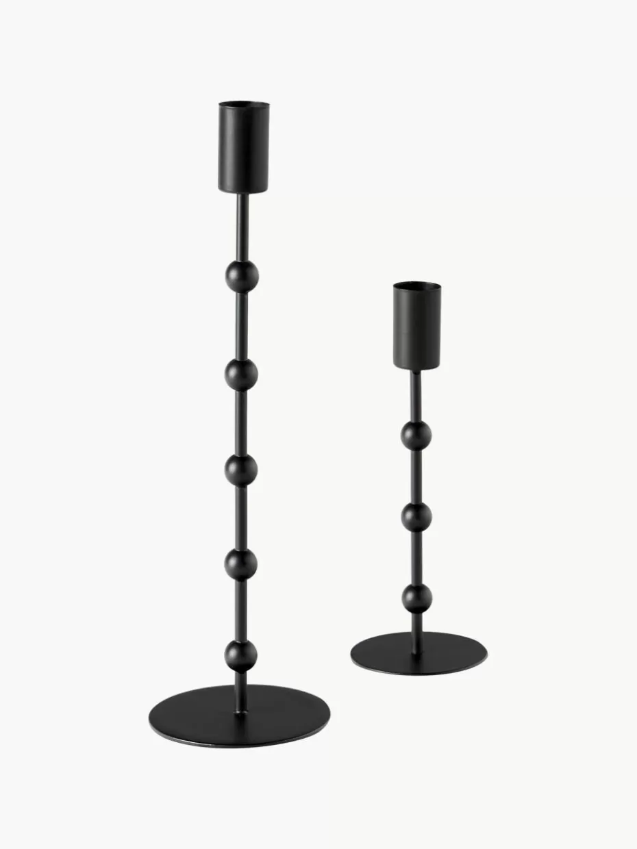 Kerzenständer & Kerzenhalter-Westwing Kerzenhalter Kimberly, 2er-Set Schwarz