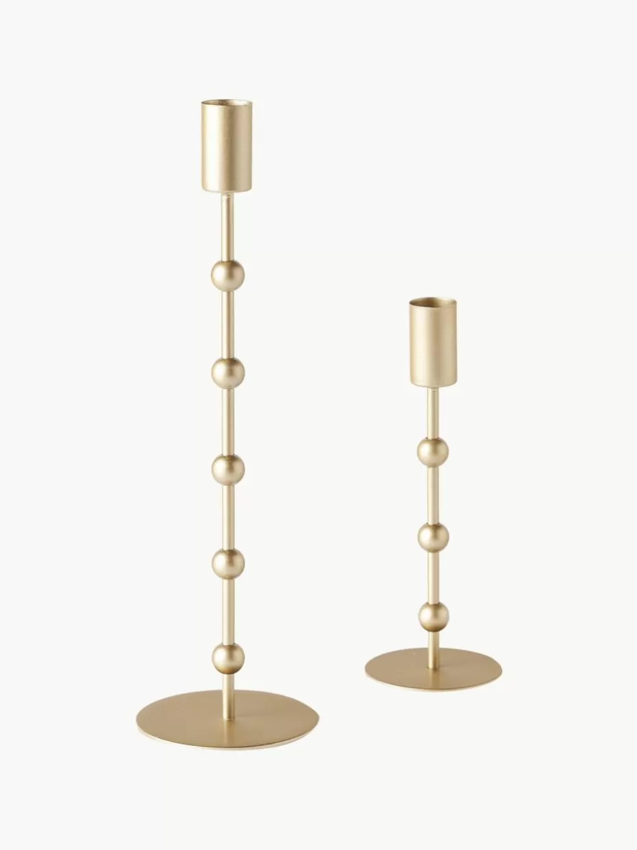 Kerzenständer & Kerzenhalter-Westwing Kerzenhalter Kimberly, 2er-Set Goldfarben