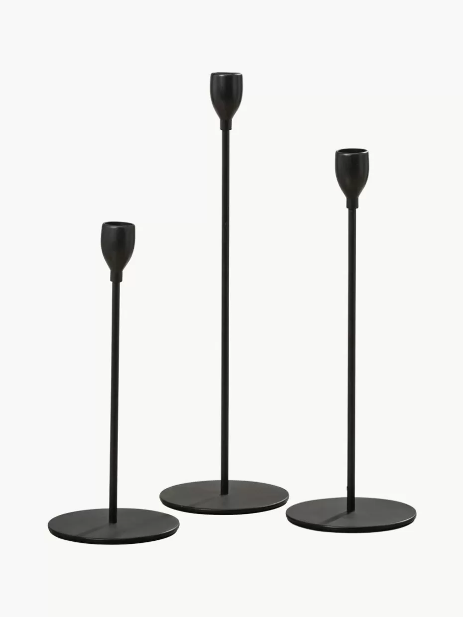 Kerzenständer & Kerzenhalter-Westwing Kerzenhalter Malte, 3er-Set Schwarz