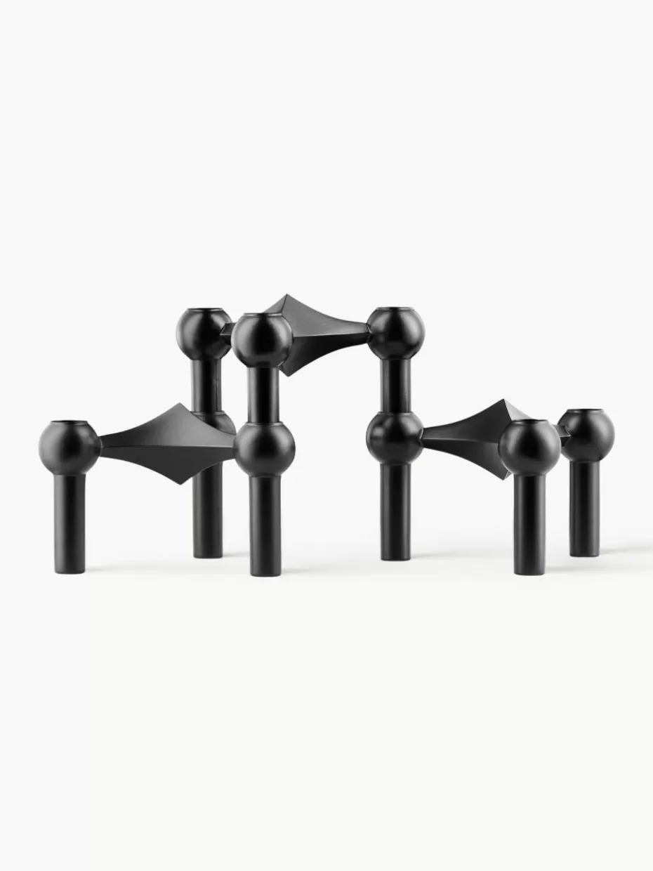 Kerzenständer & Kerzenhalter-Stoff Nagel Kerzenhalter , 3er-Set Schwarz, matt