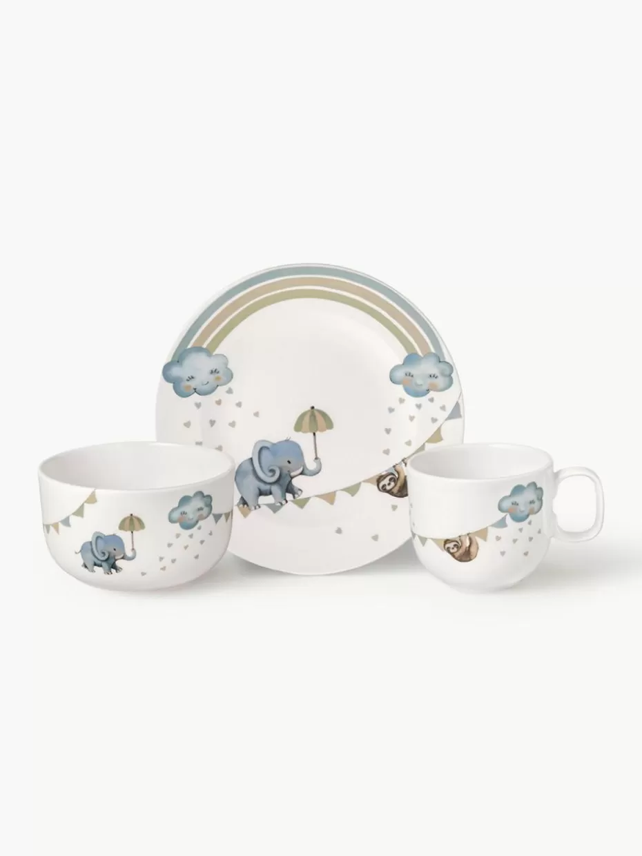Kindergeschirr-Villeroy & Boch Kinder-Geschirr-Set Walk Like An Elephant, 1 Person (3-tlg.)