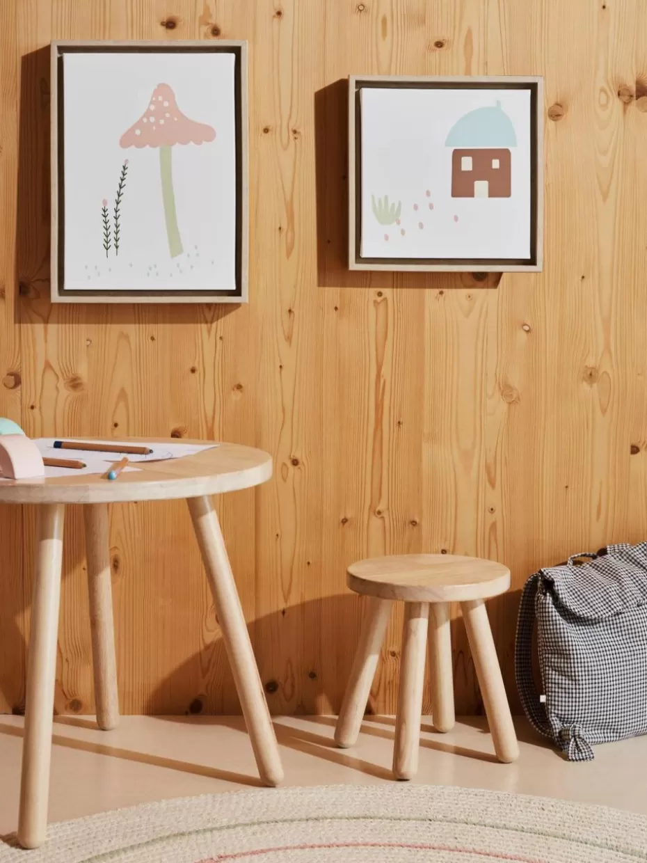 Stühle-Westwing Kinderhocker Dilcia aus Gummibaumholz
