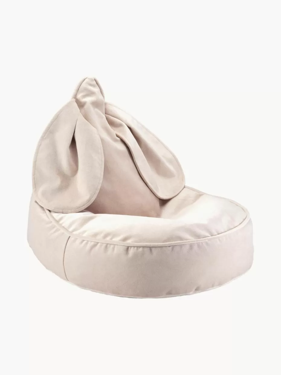 Sitzsäcke-Wigiwama Kinder-Sitzsack Bunny aus Samt Samt Off White