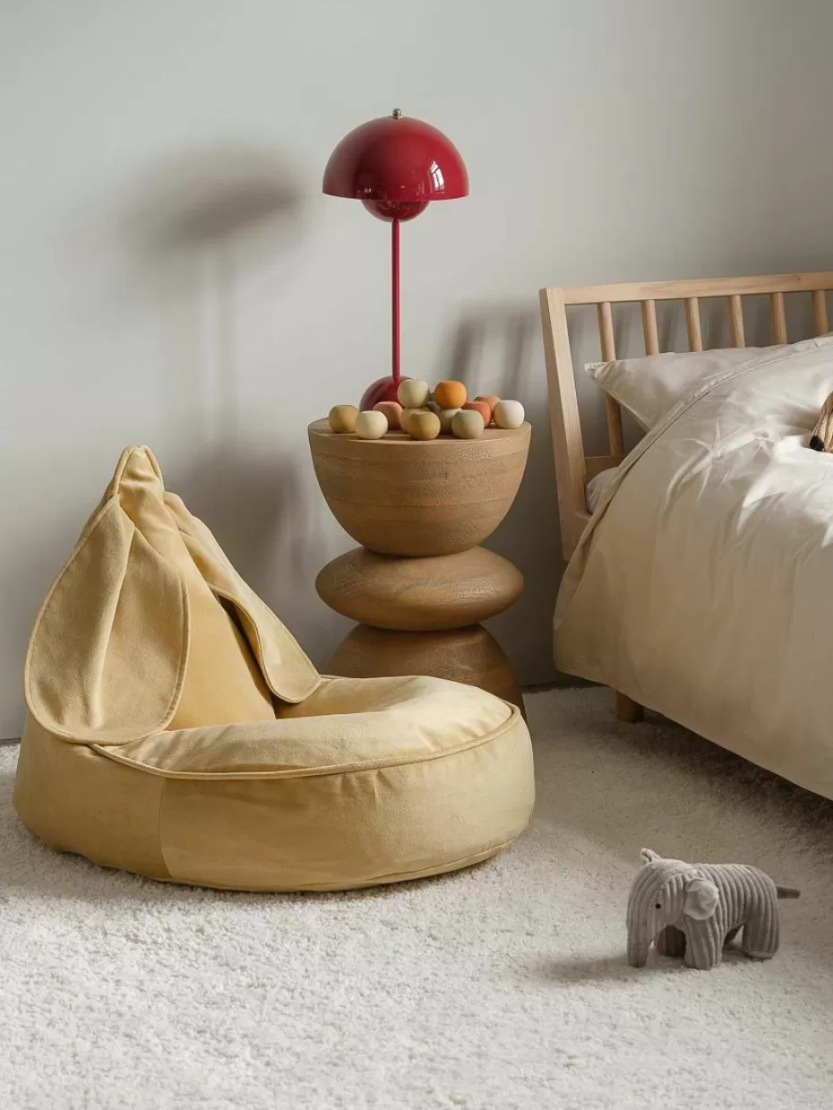 Sitzsäcke-Wigiwama Kinder-Sitzsack Bunny aus Samt Samt Senfgelb