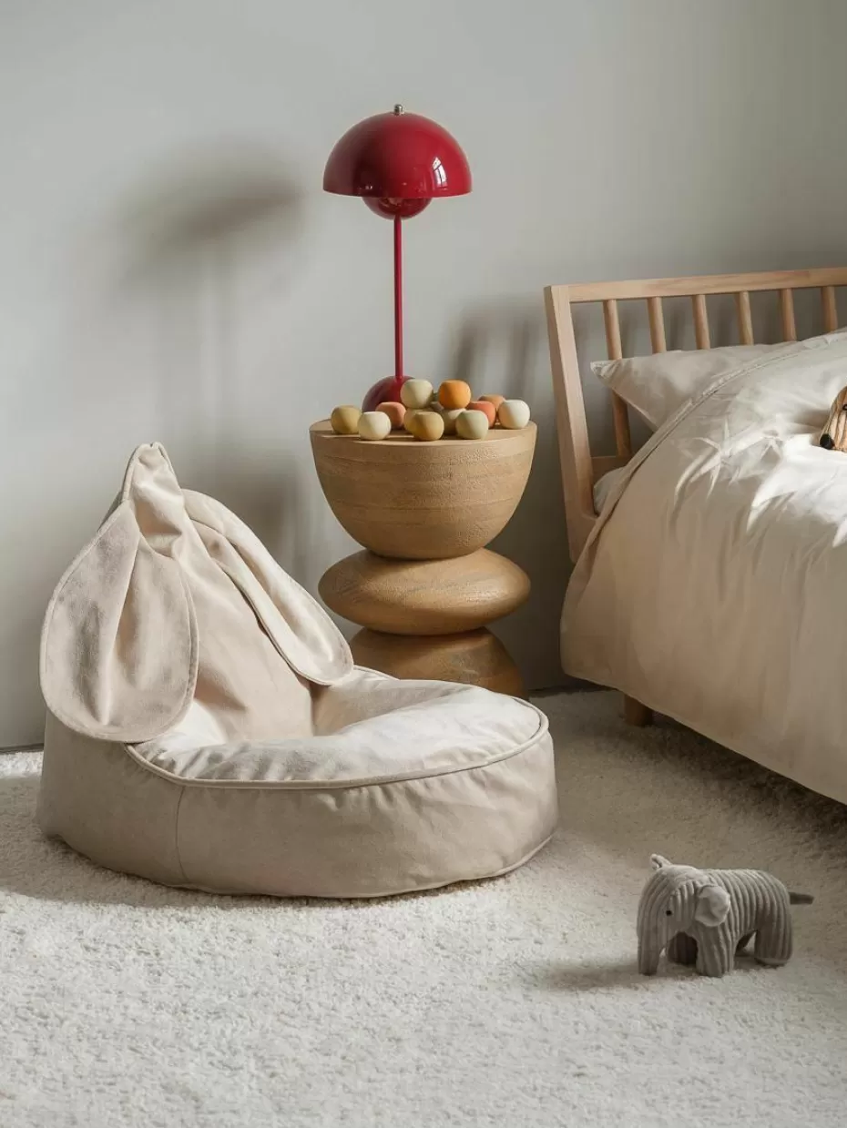 Sitzsäcke-Wigiwama Kinder-Sitzsack Bunny aus Samt Samt Off White