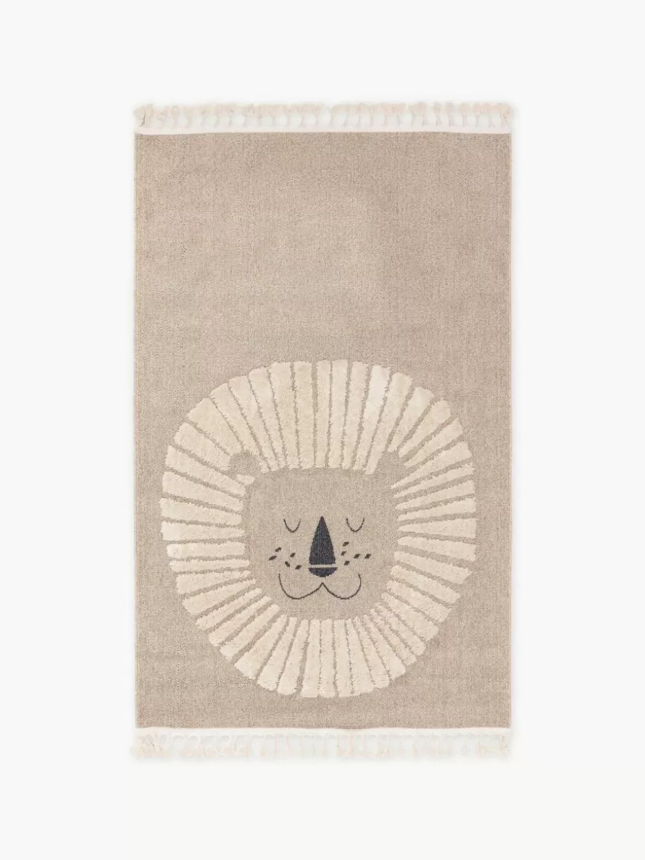 Teppiche-Benuta Kinderteppich Momo mit Quasten und Hoch-Tief-Effekt Beige, Hellbeige