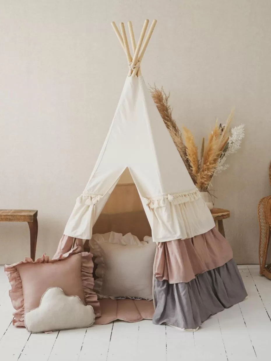 Spielzeug & Kuscheltiere-Westwing Kinder-Tipi Frills mit Rüschen und Matte