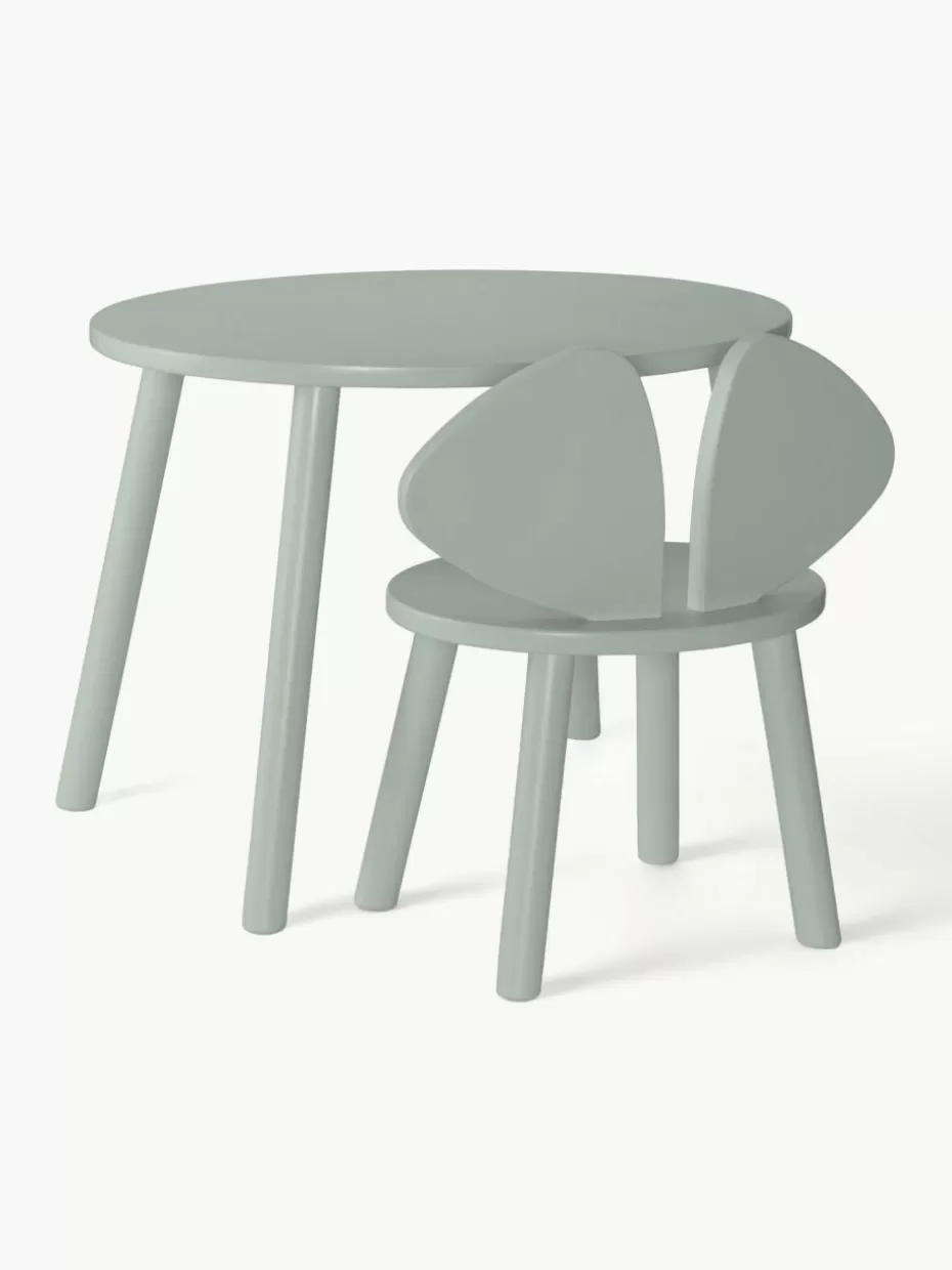 Tische-Nofred Kindertisch Mouse mit Kinderstuhl, 2er-Set Salbeigrün