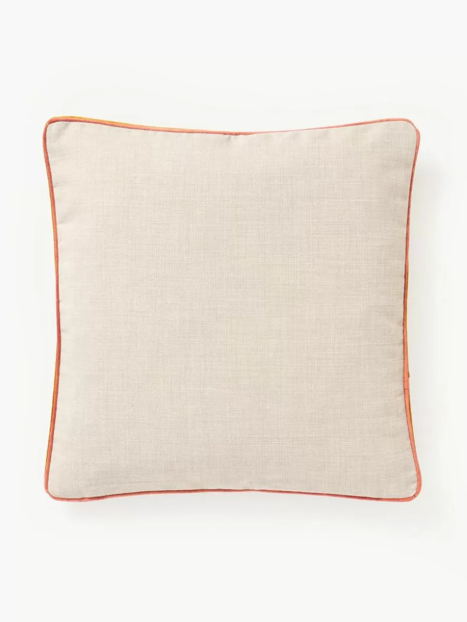 Dekokissen-Westwing Collection Kissenhülle Cressida mit zweifarbiger Kederumrandung Hellbeige