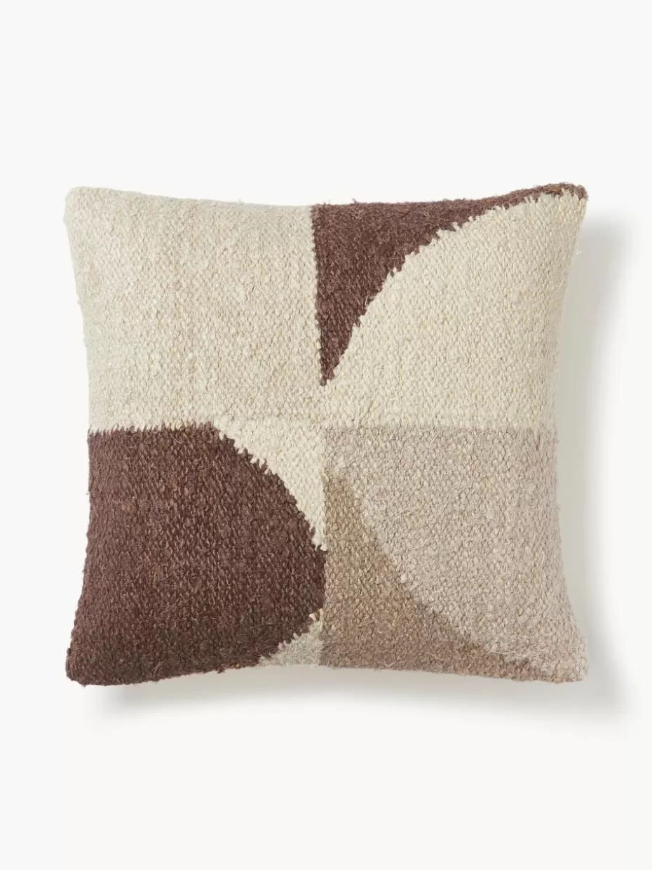 Dekokissen-Westwing Collection Kissenhülle Jasper aus Seidenmischung Taupe, Beige, Off White