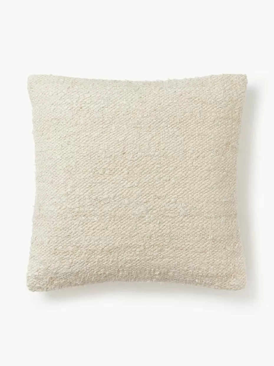 Dekokissen-Westwing Collection Kissenhülle Rowan aus Seide Hellbeige