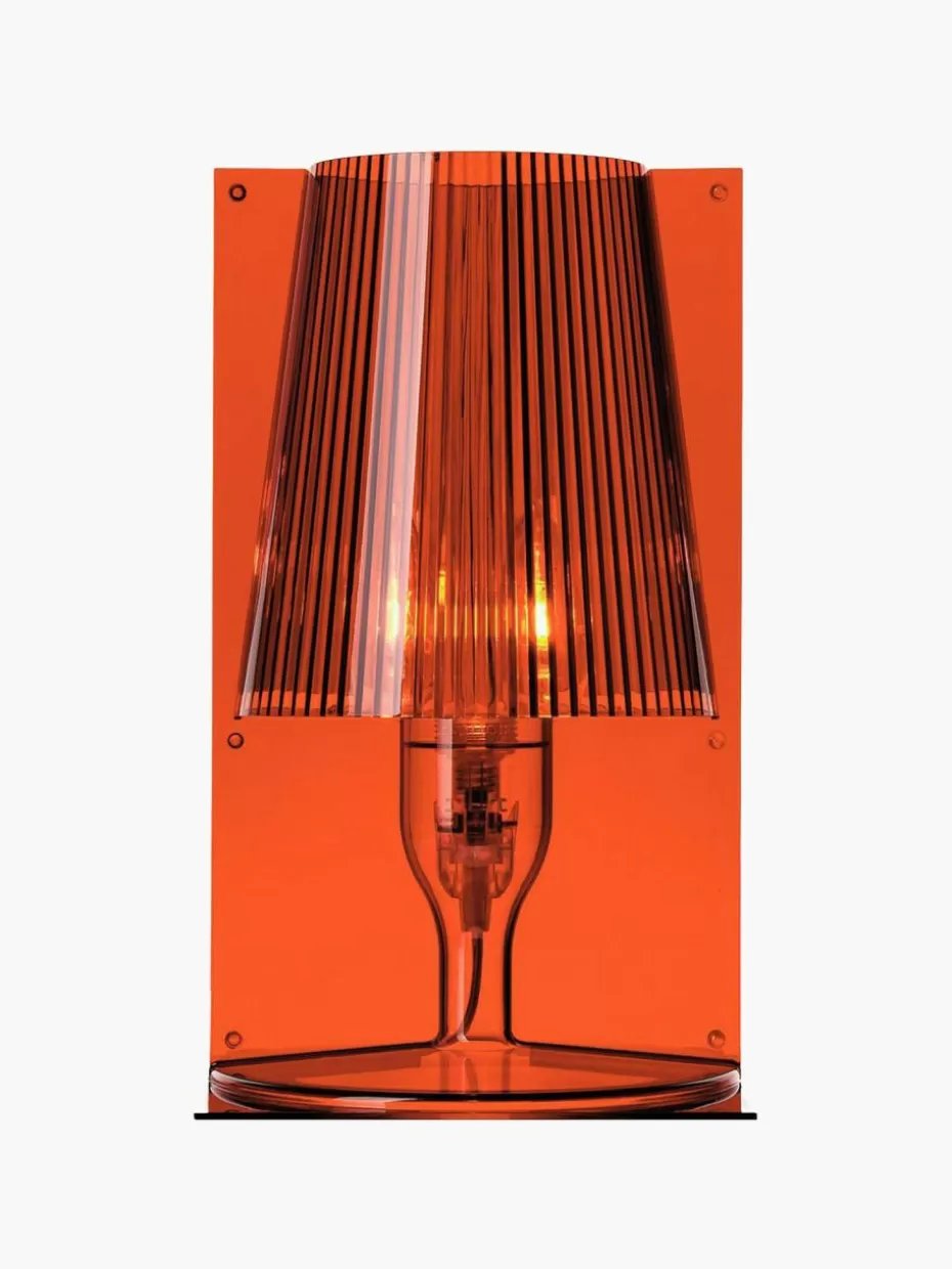 Led-Tischleuchten-Kartell Kleine LED-Tischlampe Take Terrakotta, transparent