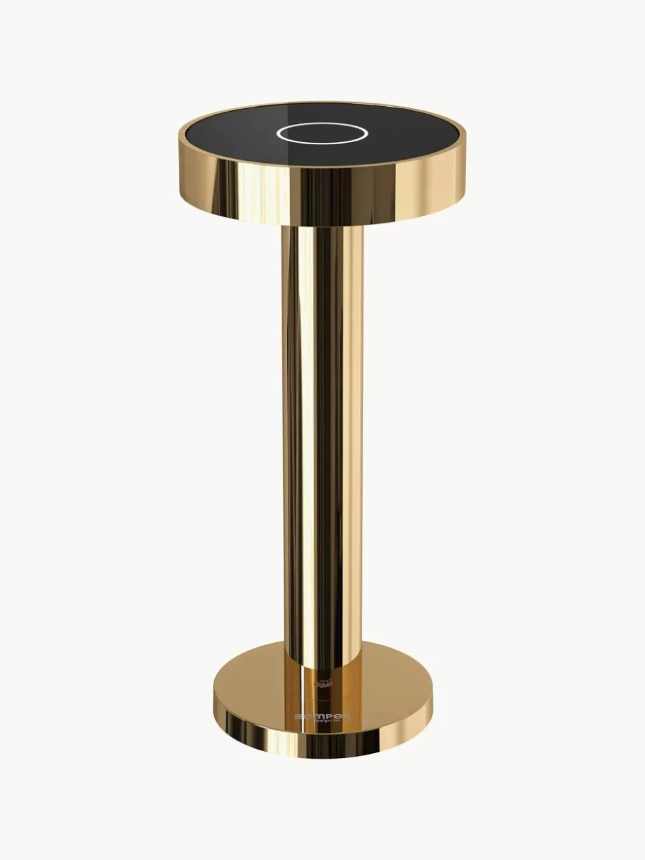 Outdoor Tischlampen | Led-Tischleuchten-Sompex Kleine mobile LED-Außentischlampe Boro, dimmbar Goldfarben