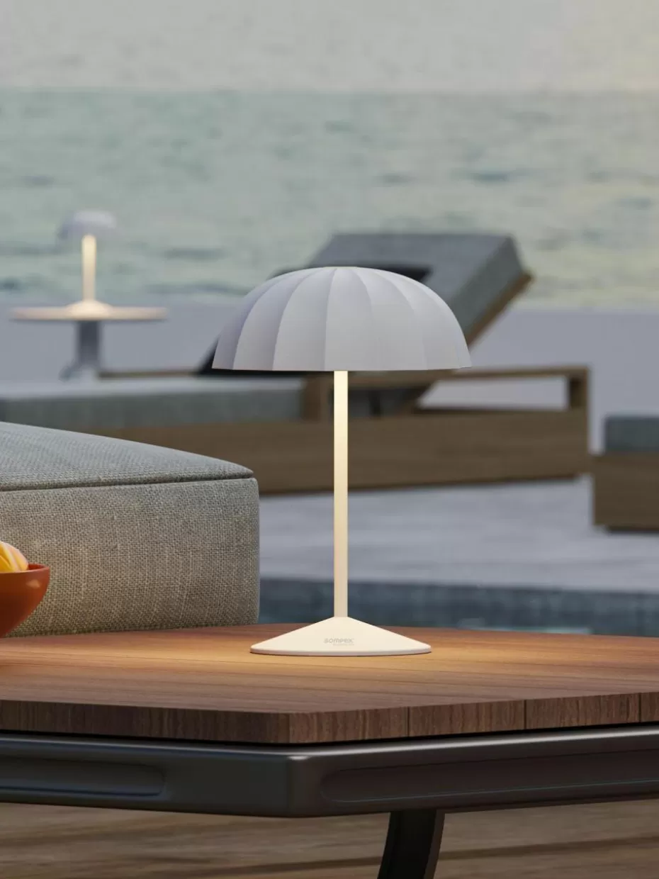 Outdoor Tischlampen | Led-Tischleuchten-Sompex Kleine mobile LED-Außentischlampe Ombrellino, dimmbar Weiß