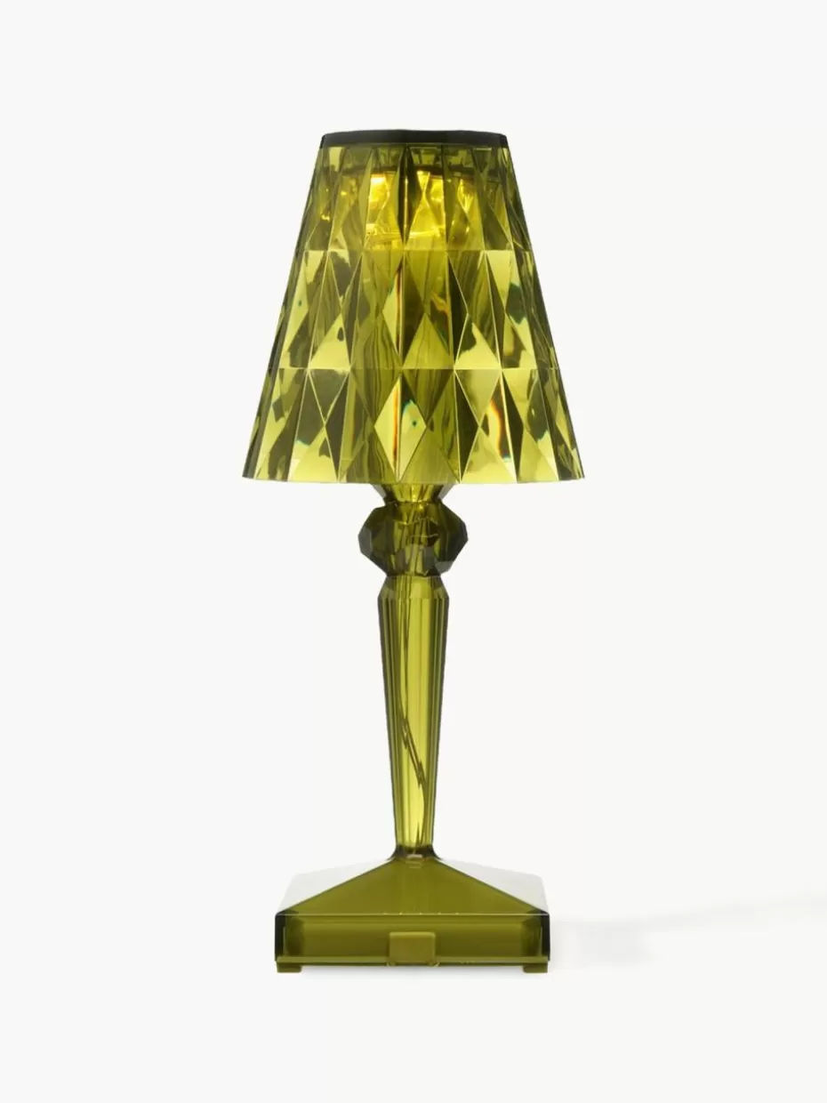 Outdoor Tischlampen | Led-Tischleuchten-Kartell Kleine mobile LED-Tischlampe Battery, H 26 cm Hellgrün