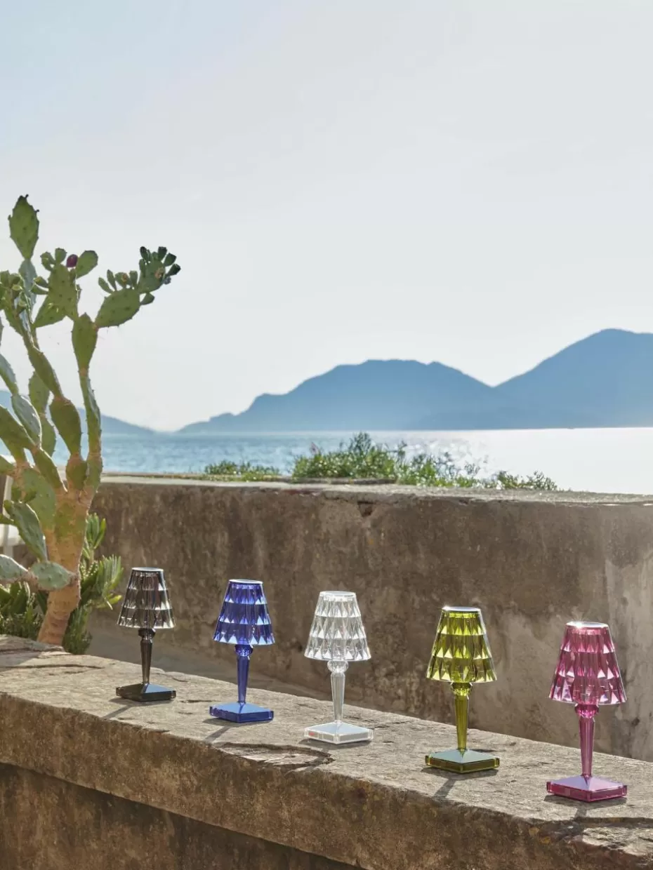 Outdoor Tischlampen | Led-Tischleuchten-Kartell Kleine mobile LED-Tischlampe Battery, H 26 cm Dunkelgrau