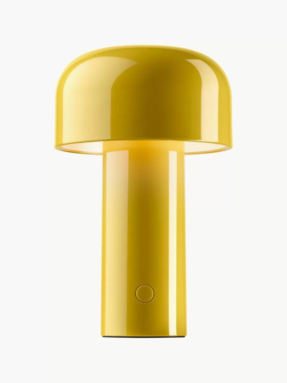 Led-Tischleuchten | Kabellose Tischlampen-Flos Kleine mobile LED-Tischlampe Bellhop, dimmbar Zitronengelb, glänzend