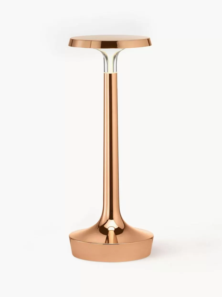 Led-Tischleuchten | Kabellose Tischlampen-Flos Kleine mobile LED-Tischlampe Bon Jour, dimmbar Rosa mit Metallic-Finish