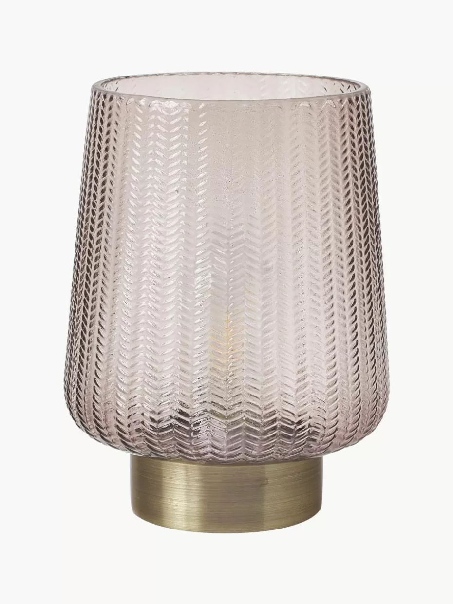Led-Tischleuchten | Kabellose Tischlampen-Westwing Kleine mobile LED-Tischlampe Fancy Glamour mit Timerfunktion Taupe, Goldfarben
