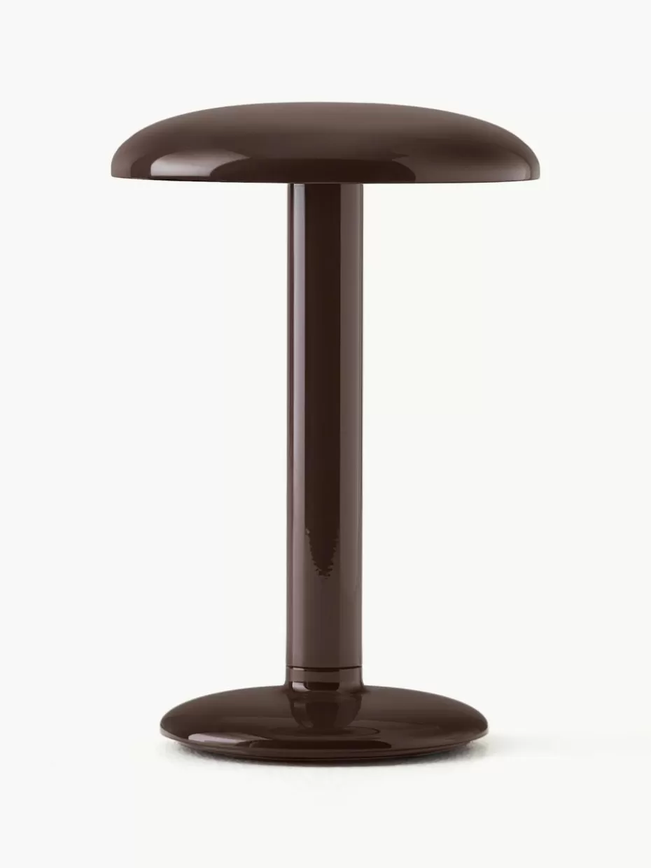 Led-Tischleuchten | Kabellose Tischlampen-Flos Kleine mobile LED-Tischlampe Gustave, dimmbar Braun, glänzend