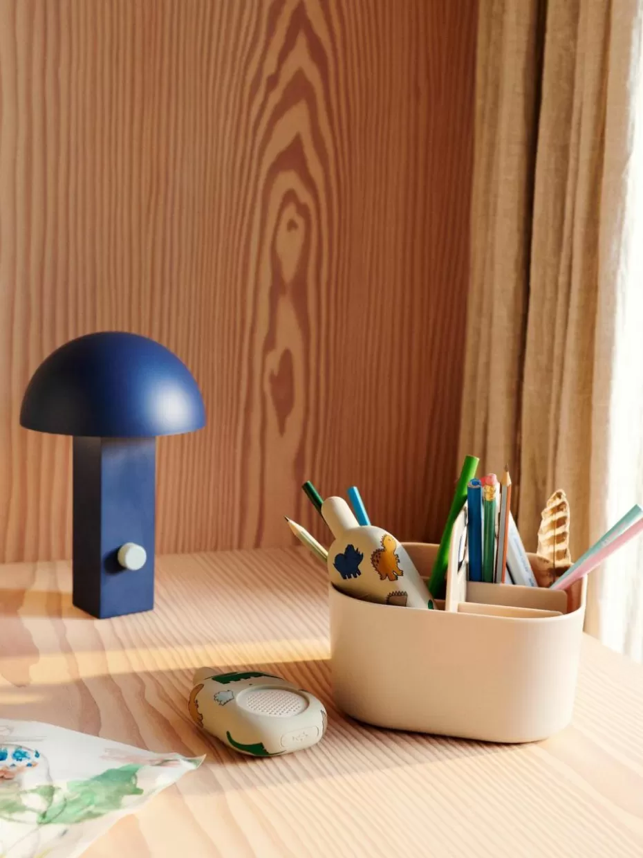 Lampen-Liewood Kleine mobile LED-Tischlampe Hyppolite, dimmbar Dunkelblau, Salbeigrün