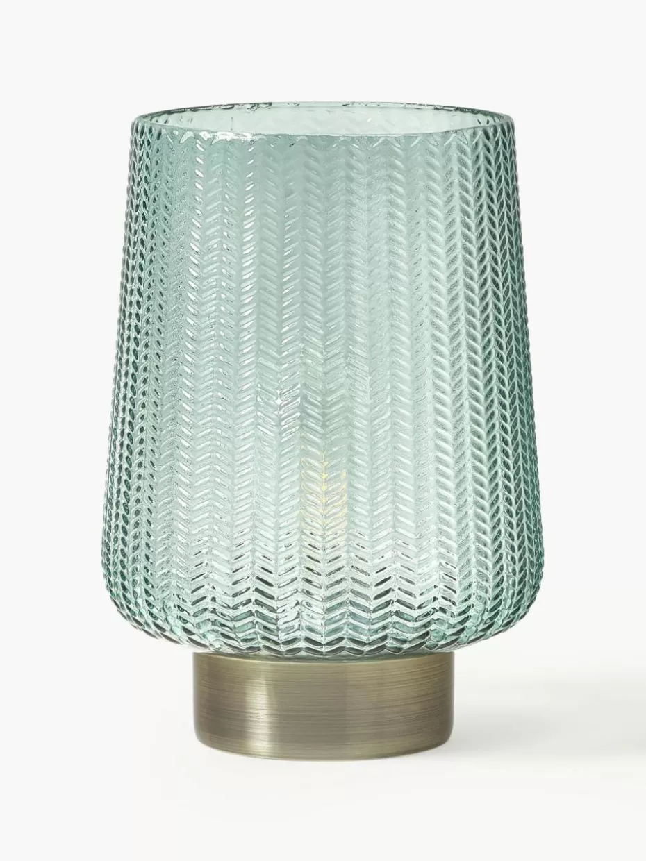 Led-Tischleuchten | Kabellose Tischlampen-Westwing Kleine mobile LED-Tischlampe Pretty Glamour mit Timerfunktion Mintgrün, Goldfarben