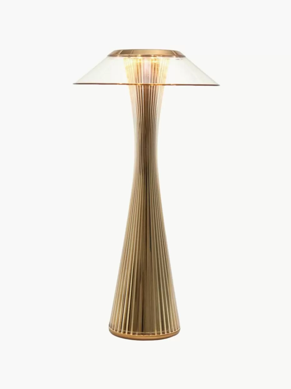Led-Tischleuchten | Kabellose Tischlampen-Kartell Kleine mobile LED-Tischlampe Space Goldfarben