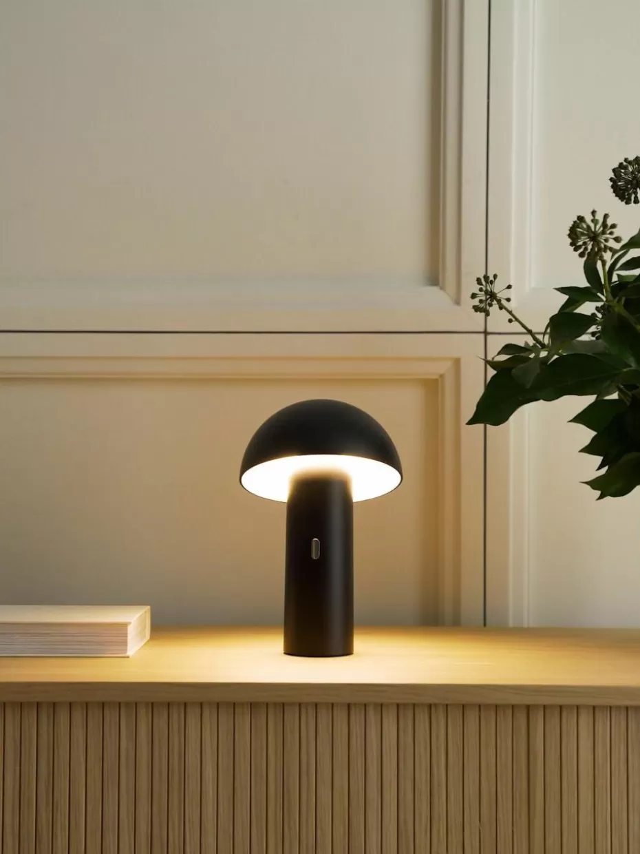 Led-Tischleuchten | Kabellose Tischlampen-Sompex Kleine mobile LED-Tischlampe Svamp, dimmbar Schwarz