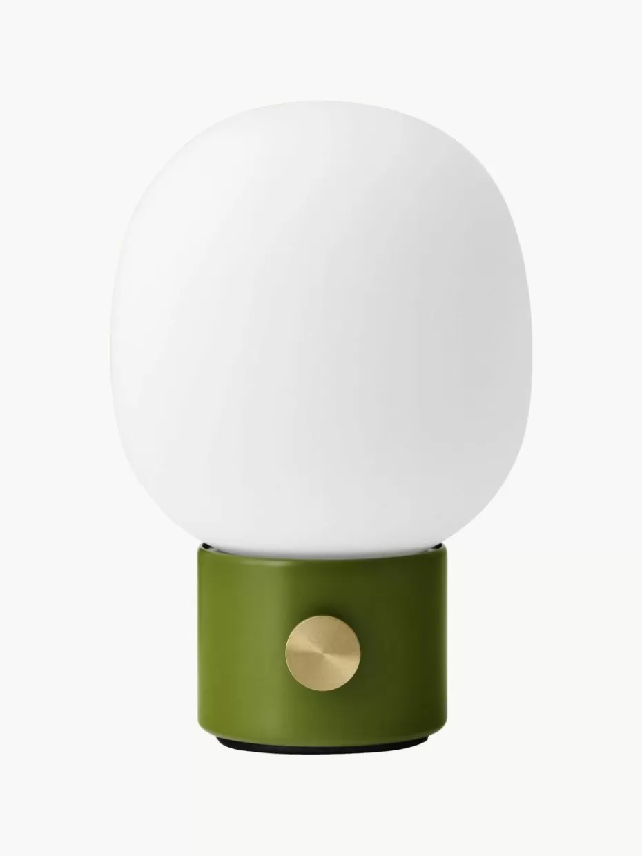 Kabellose Tischlampen-Audo Copenhagen Kleine mobile Tischlampe JWDA mit USB-Anschluss, dimmbar Weiß, Grün