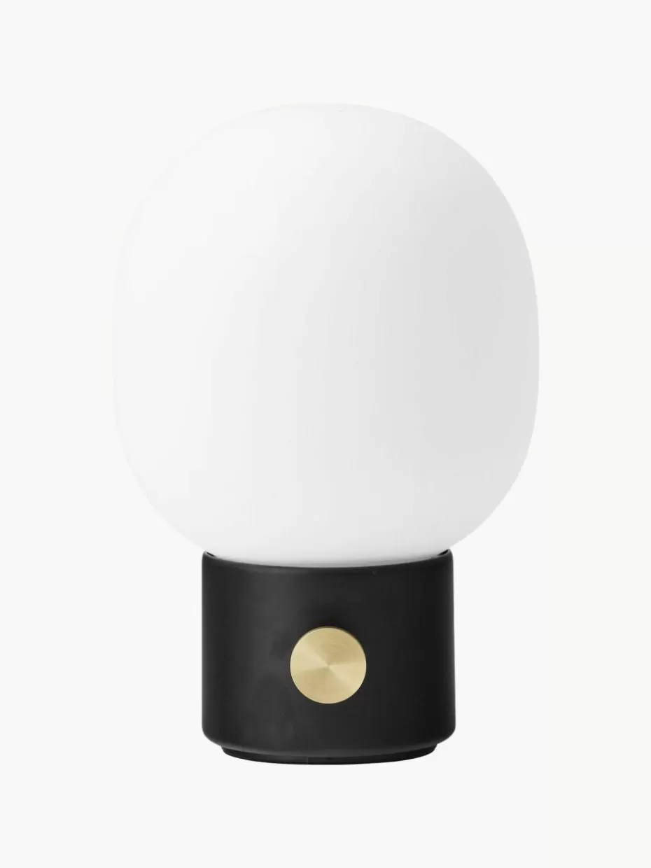 Kabellose Tischlampen-Audo Copenhagen Kleine mobile Tischlampe JWDA mit USB-Anschluss, dimmbar Weiß, Schwarz