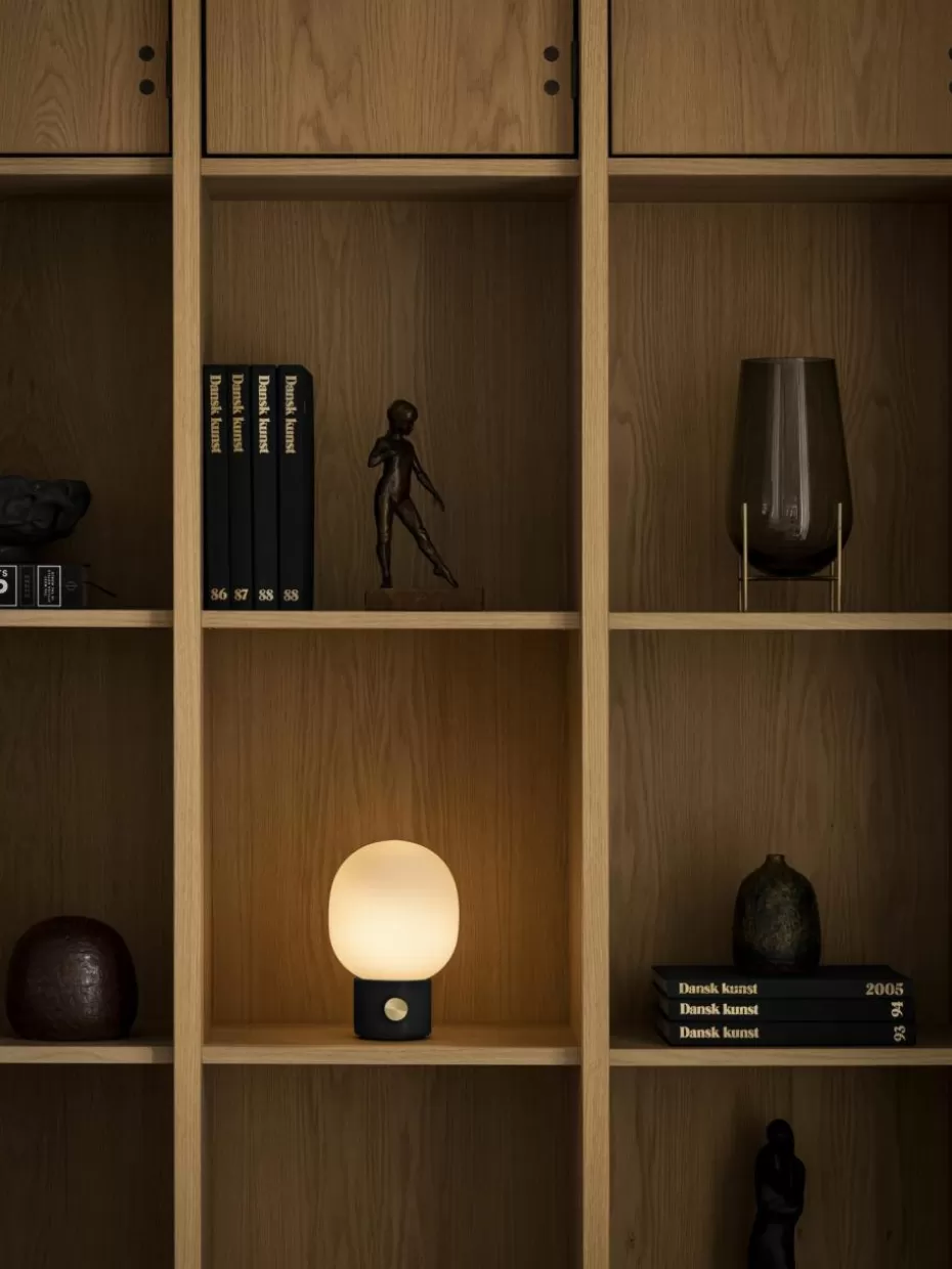 Kabellose Tischlampen-Audo Copenhagen Kleine mobile Tischlampe JWDA mit USB-Anschluss, dimmbar Weiß, Schwarz