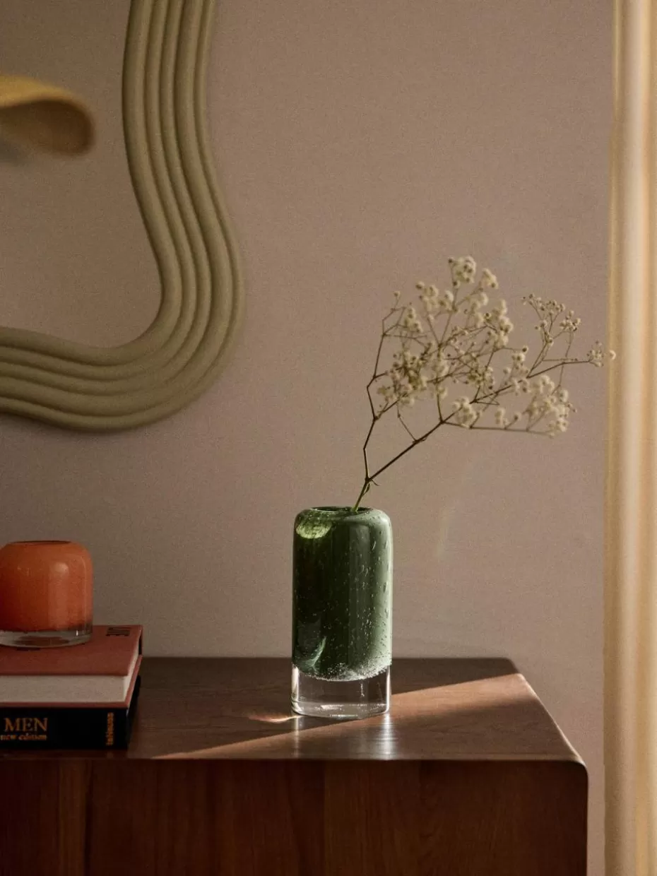 Vasen-Westwing Collection Kleine mundgeblasene Vase Dylla mit Luftbläschen, H 16 cm Grün, Transparent