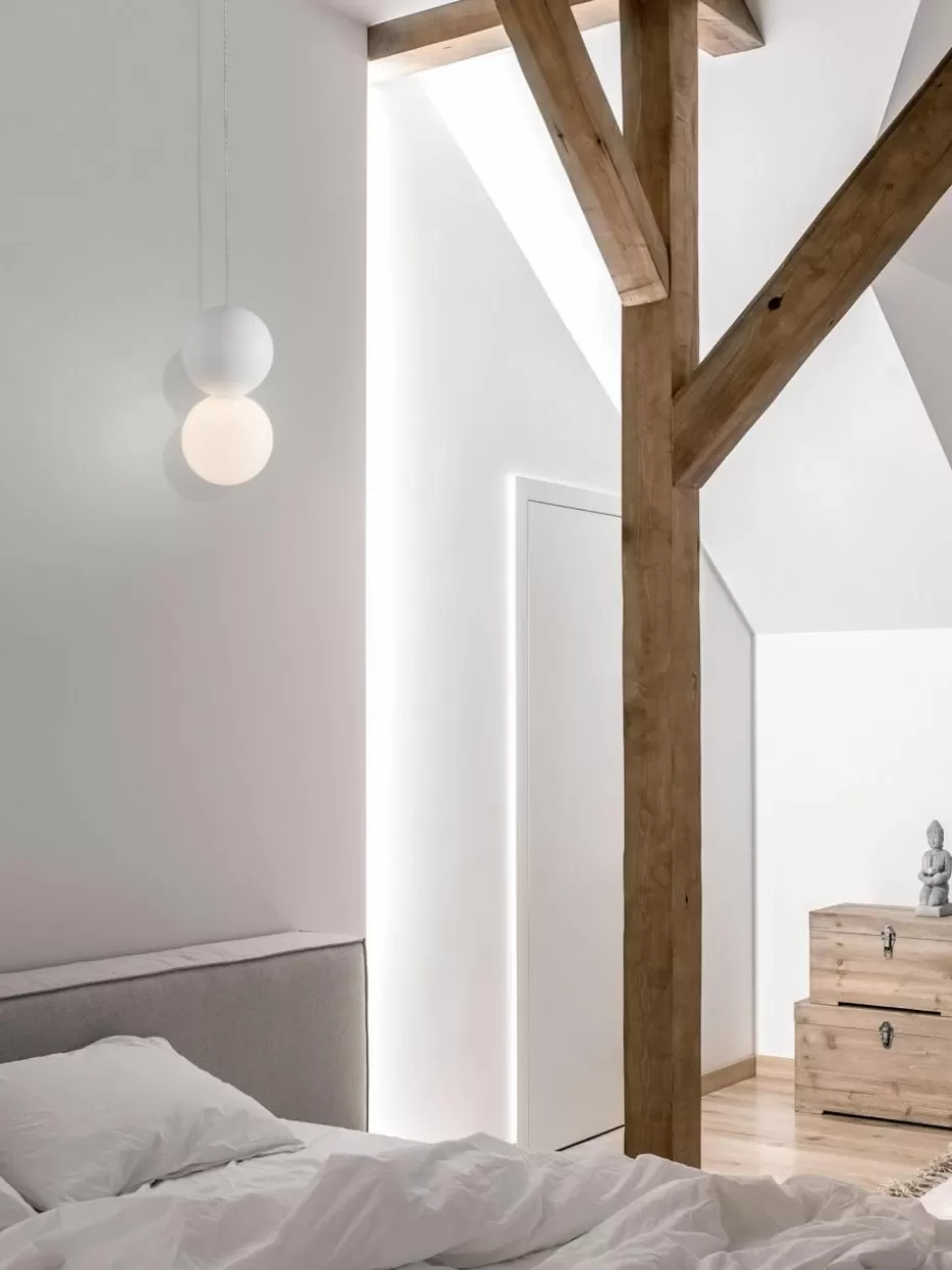 Pendelleuchten-Nova Luce Kleine Pendelleuchte Zero aus Glas und Beton