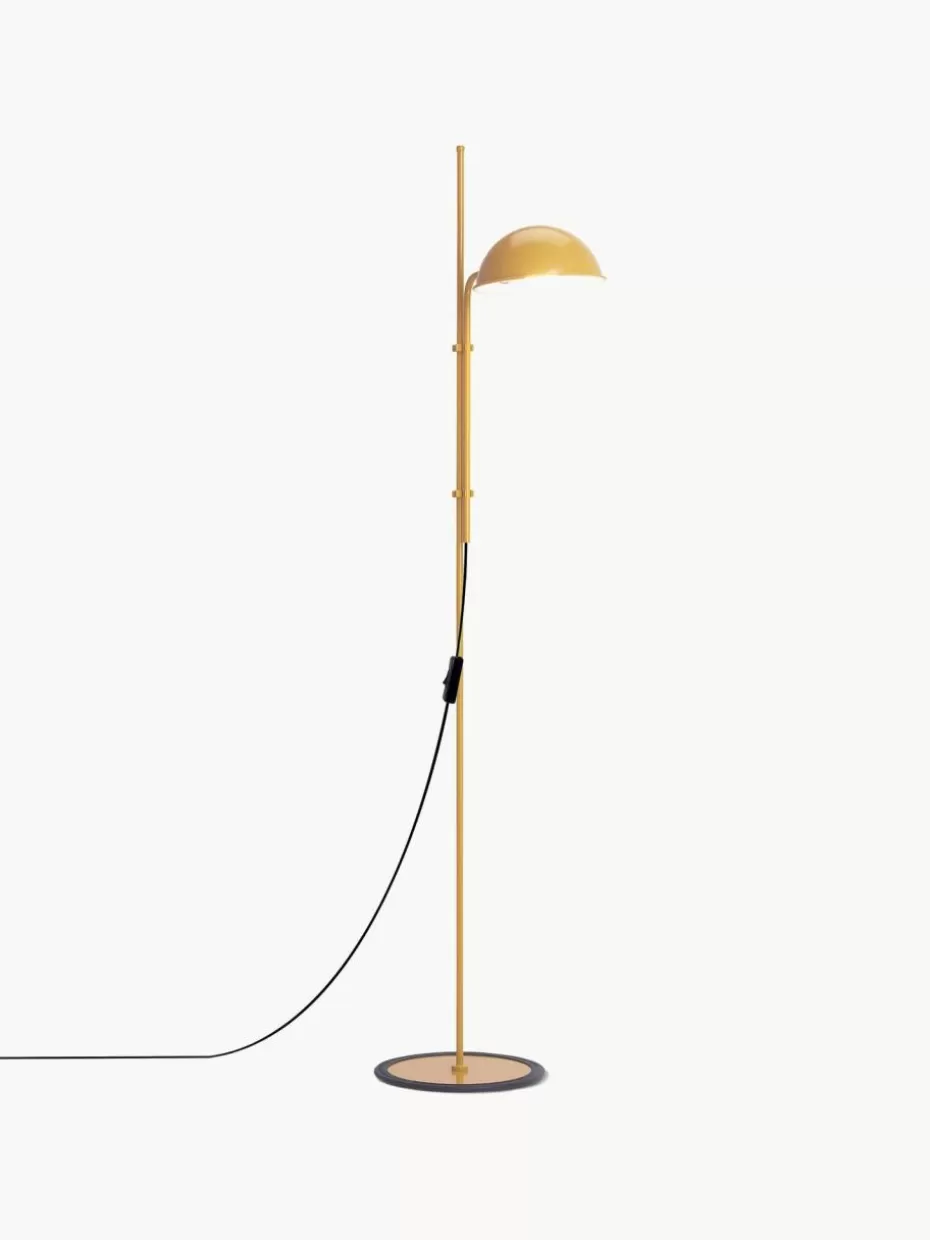 Leselampen-Marset Kleine Stehlampe Funiculí mit verstellbarem Lampenschirm Senfgelb, glänzend