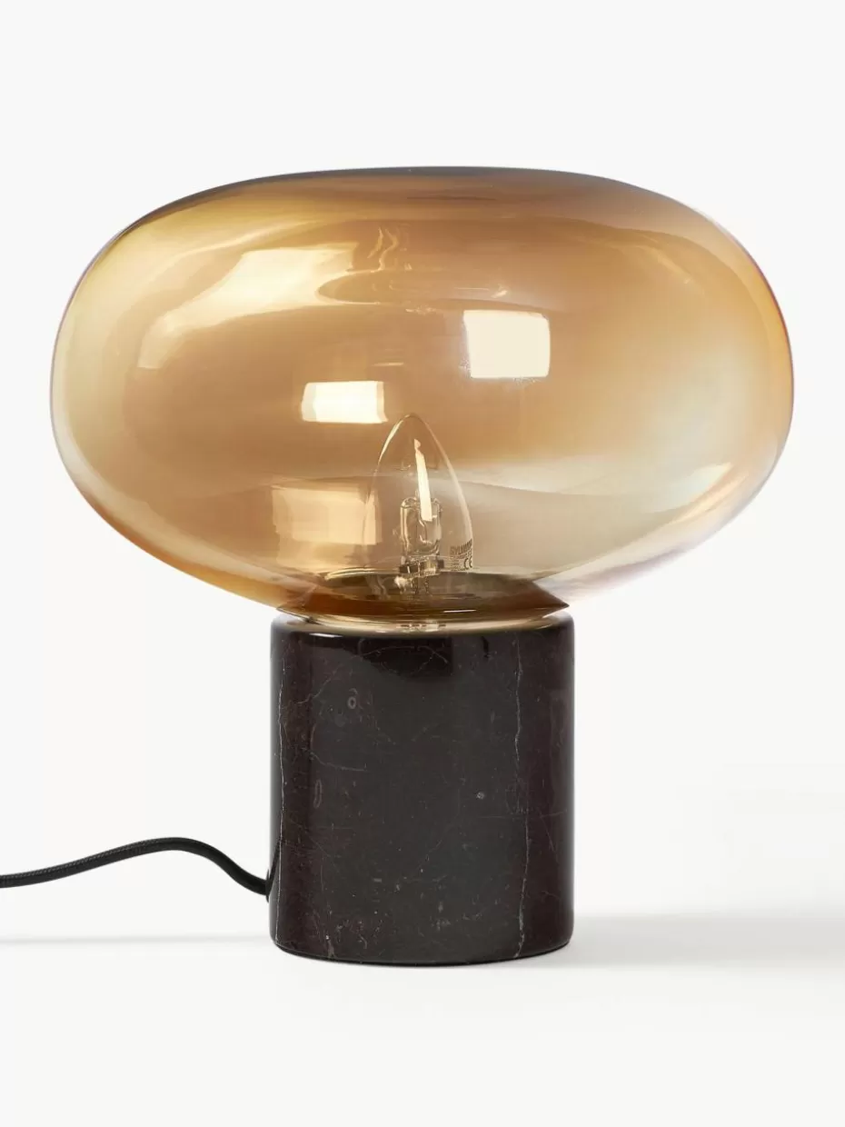 Nachttischlampen-Westwing Collection Kleine Tischlampe Alma mit Marmorfuß