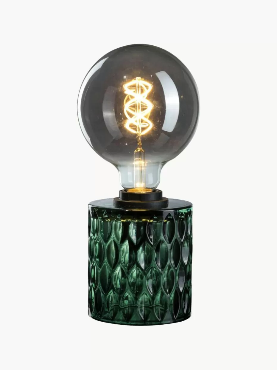 Nachttischlampen-Westwing Kleine Tischlampe Crystal Magic aus grünem Glas