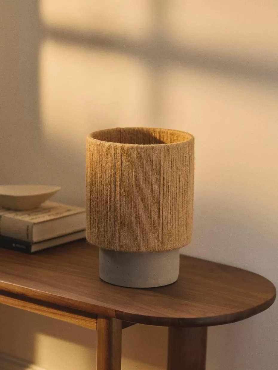 Nachttischlampen-Westwing Collection Kleine Tischlampe Galea aus Jute