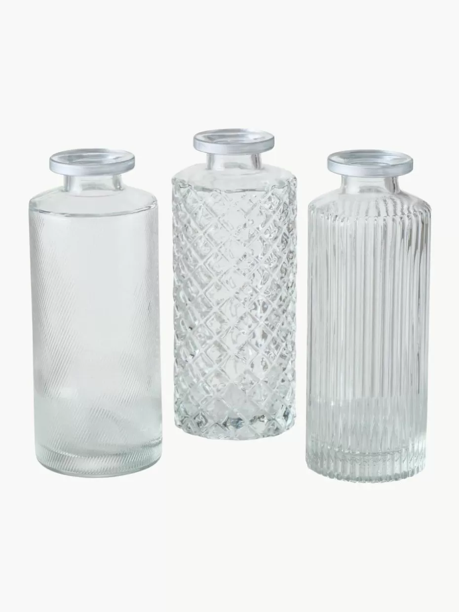Vasen-Westwing Kleine Vasen Adore aus Glas, 3er-Set Transparent, Silberfarben
