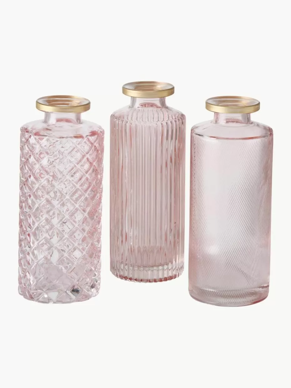 Vasen-Westwing Kleine Vasen Adore aus Glas, 3er-Set Hellrosa, transparent, Silberfarben