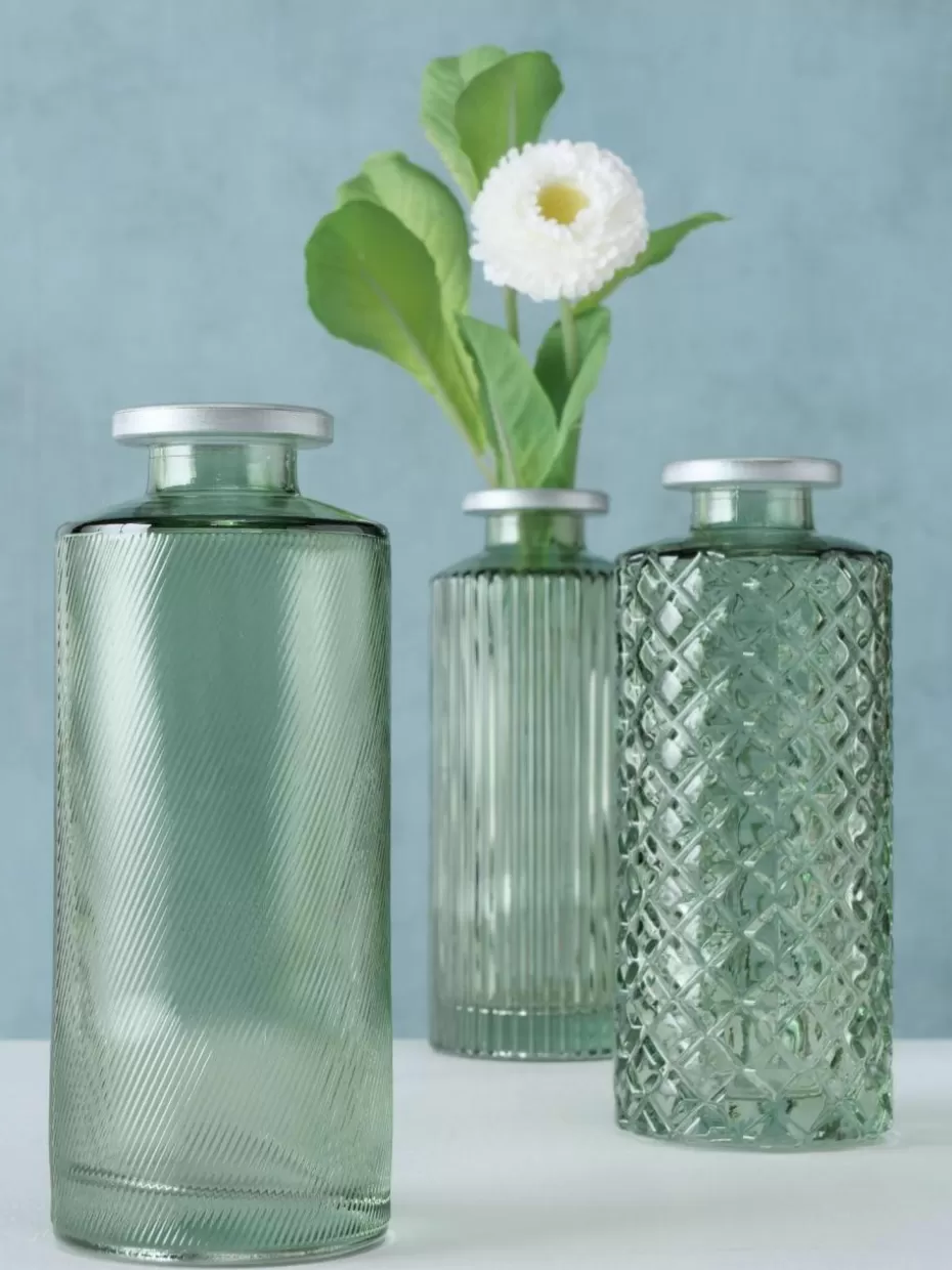 Vasen-Westwing Kleine Vasen Adore aus Glas, 3er-Set Grün, transparent, Silberfarben