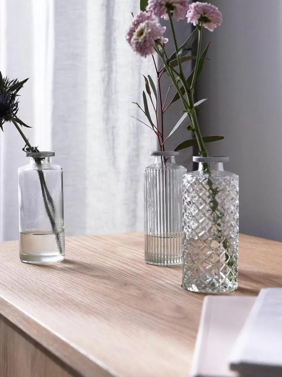 Vasen-Westwing Kleine Vasen Adore aus Glas, 3er-Set Transparent, Silberfarben