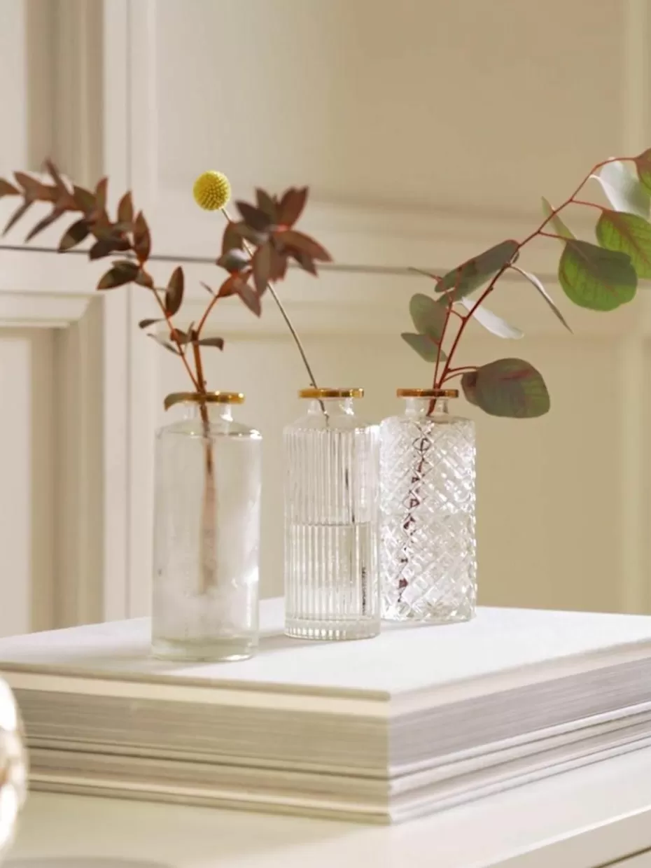 Vasen-Westwing Kleine Vasen Adore, 3er-Set Transparent, Goldfarben