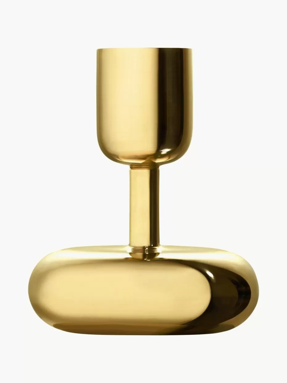 Kerzenständer & Kerzenhalter-iittala Kleiner Kerzenhalter Nappula, H 11 cm Messing