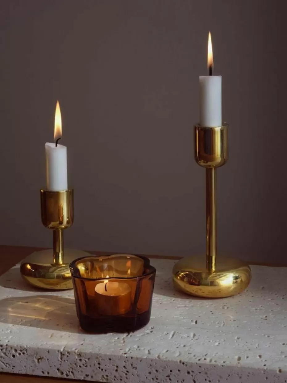 Kerzenständer & Kerzenhalter-iittala Kleiner Kerzenhalter Nappula, H 11 cm Messing
