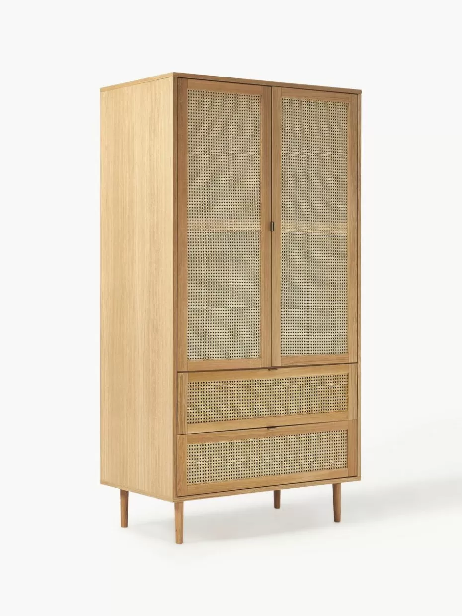 Kleiderschränke-Westwing Collection Kleiner Kleiderschrank Aries mit Wiener Geflecht, 2-türig