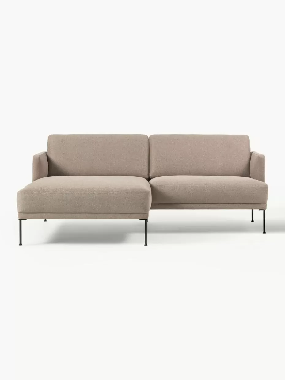 Sofas | Sofaserien-Westwing Collection Kleines Ecksofa Fluente Webstoff Taupe