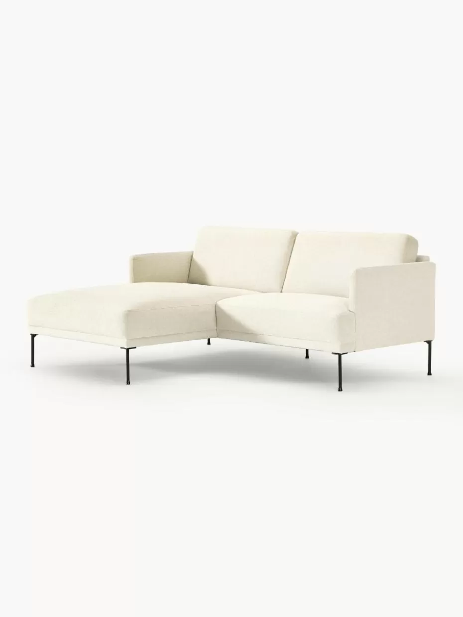 Sofas | Sofaserien-Westwing Collection Kleines Ecksofa Fluente Webstoff Off White