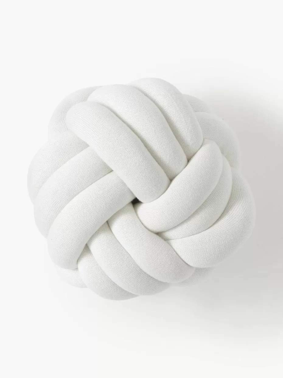 Dekokissen-Westwing Collection Knoten-Kissen Twist Off White