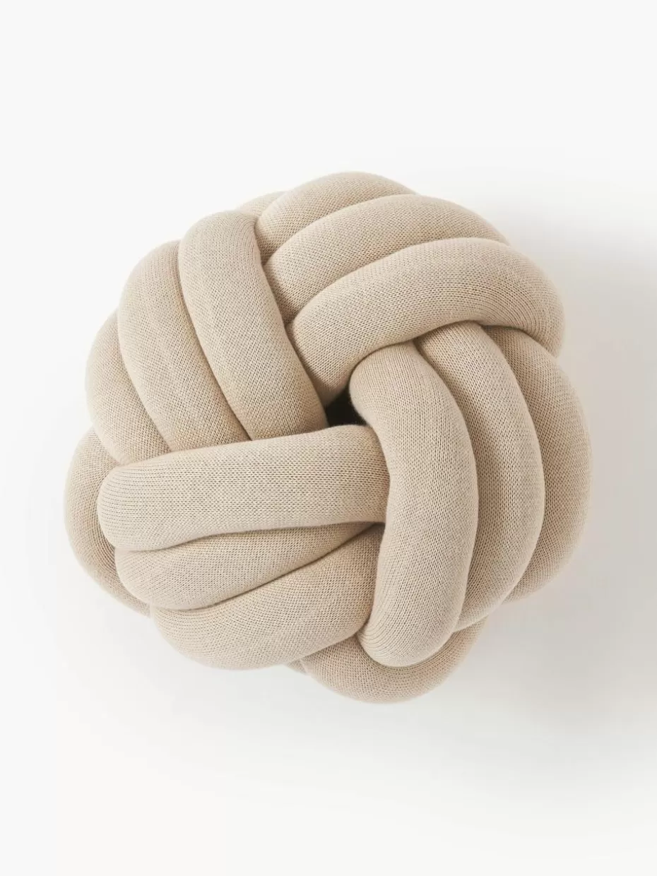 Dekokissen-Westwing Collection Knoten-Kissen Twist Hellbeige